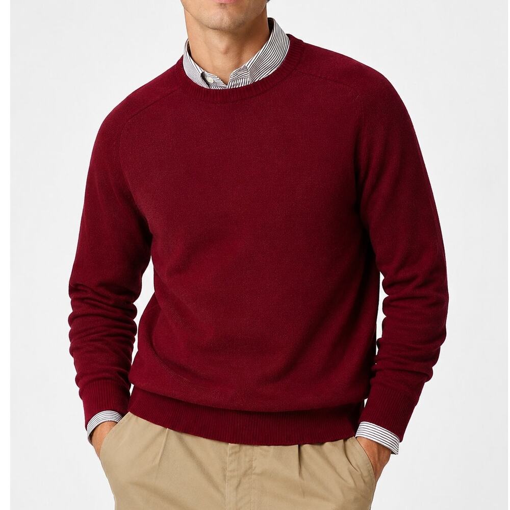 J. Crew Pure Lambswool Crewneck Sweater Red 07939 Size L